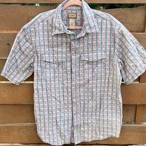 Schmidt work wear pearl button snap close camp shirt western style